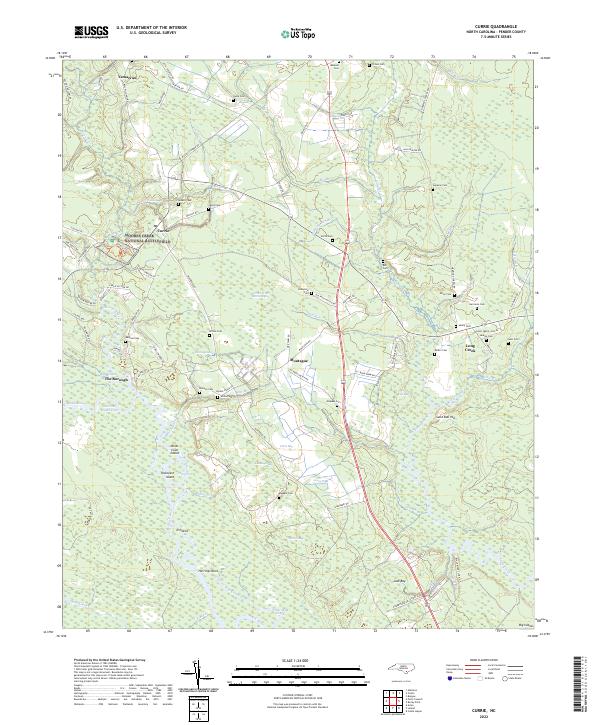 US Topo 7.5-minute map for Currie NC