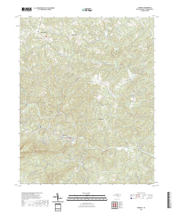 US Topo 7.5-minute map for Danbury NC