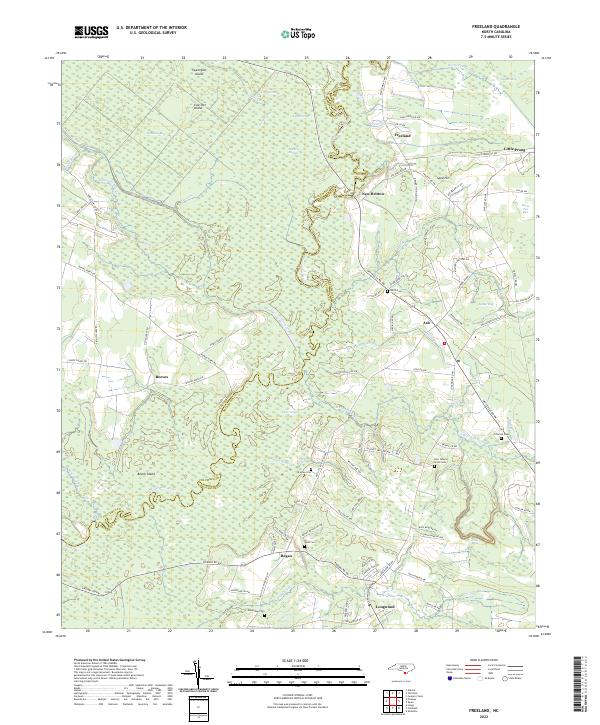 US Topo 7.5-minute map for Freeland NC