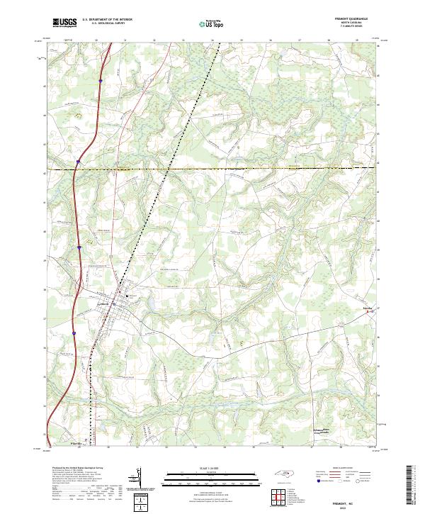 US Topo 7.5-minute map for Fremont NC