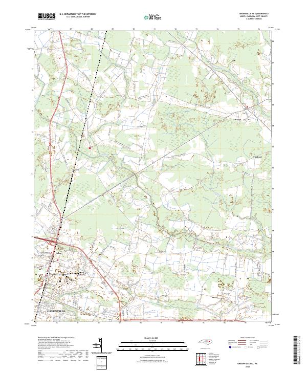 US Topo 7.5-minute map for Greenville NE NC