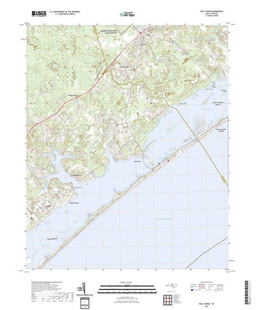 US Topo 7.5-minute map for Holly Ridge NC – American Map Store
