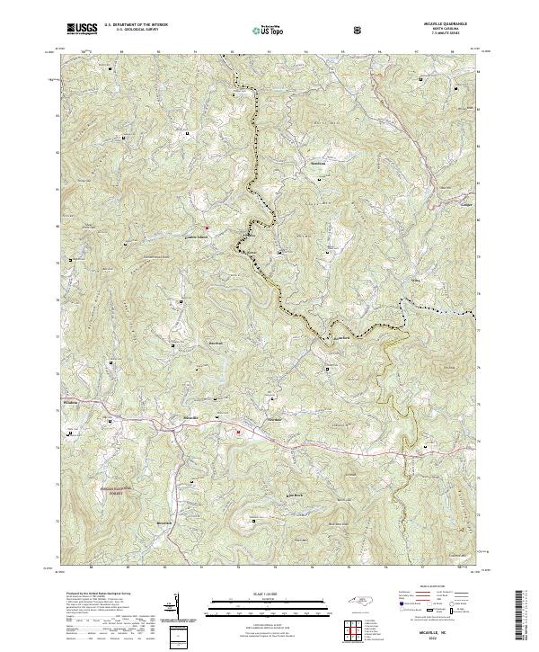 US Topo 7.5-minute map for Micaville NC