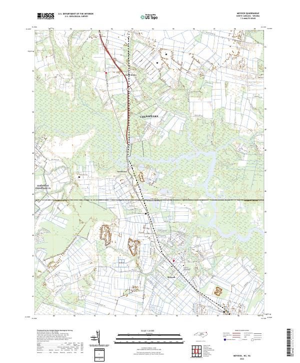 US Topo 7.5-minute map for Moyock NCVA – American Map Store