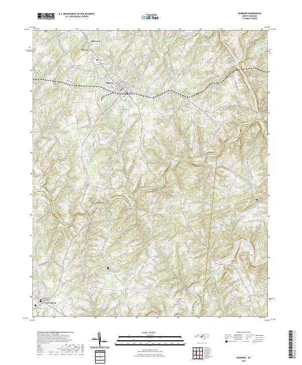 US Topo 7.5-minute map for Oakboro NC