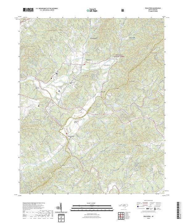 US Topo 7.5-minute map for Peachtree NC – American Map Store
