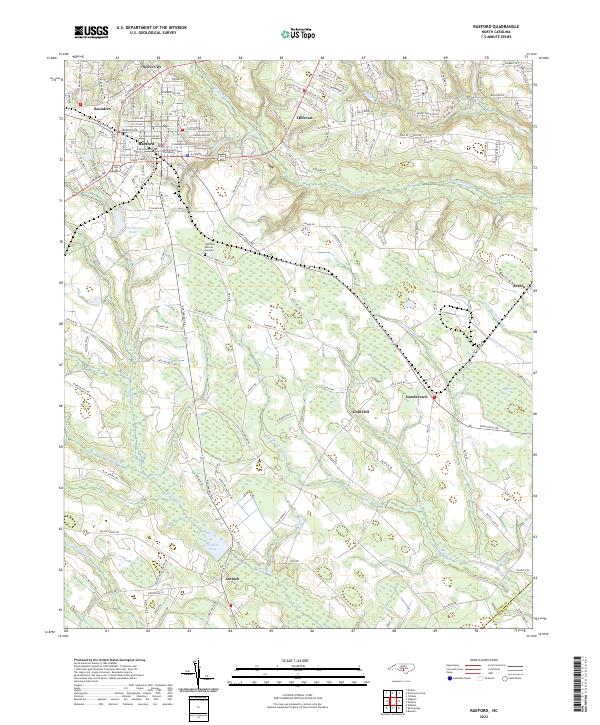 US Topo 7.5-minute map for Raeford NC