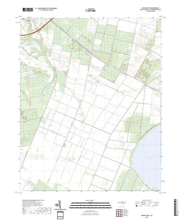 US Topo 7.5-minute map for Roper South NC