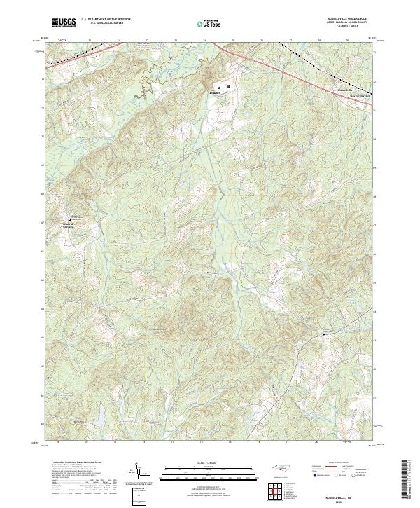 US Topo 7.5-minute map for Russellville NC