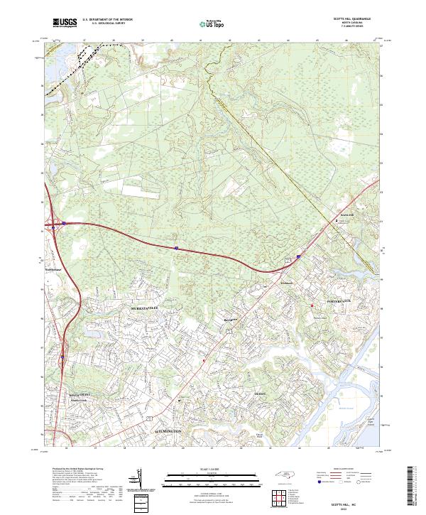 US Topo 7.5-minute map for Scotts Hill NC