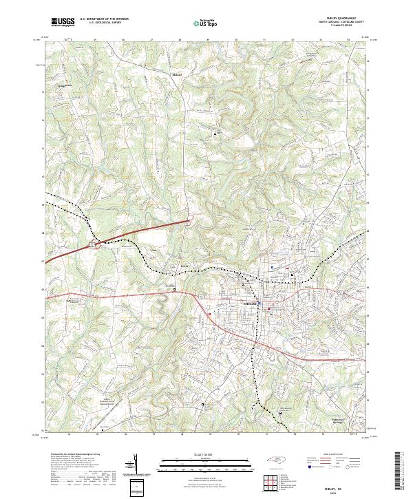 US Topo 7.5-minute map for Shelby NC