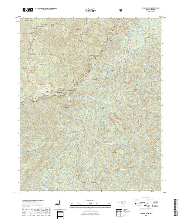 US Topo 7.5-minute map for Shining Rock NC