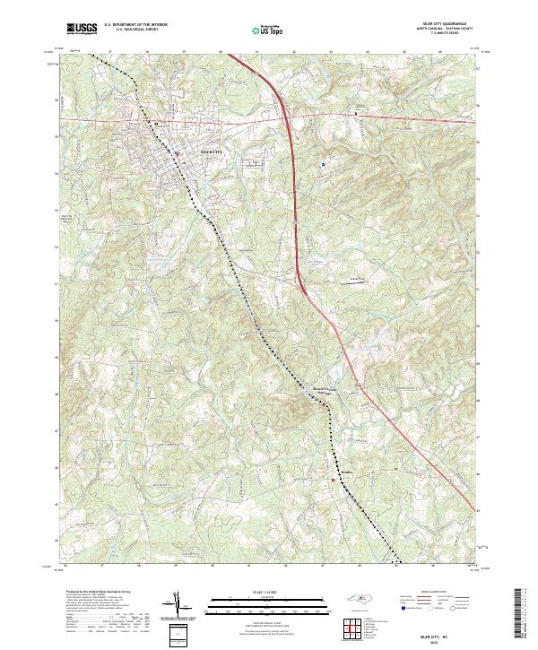 US Topo 7.5-minute map for Siler City NC