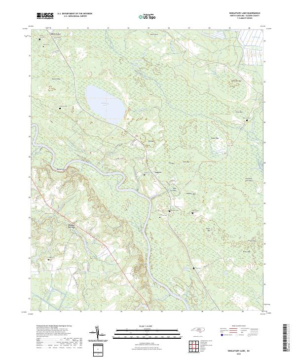 US Topo 7.5-minute map for Singletary Lake NC