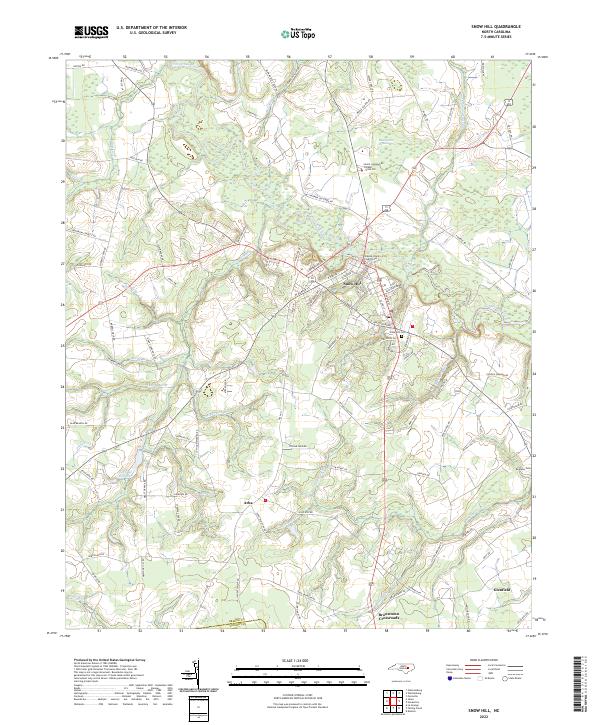 US Topo 7.5-minute map for Snow Hill NC