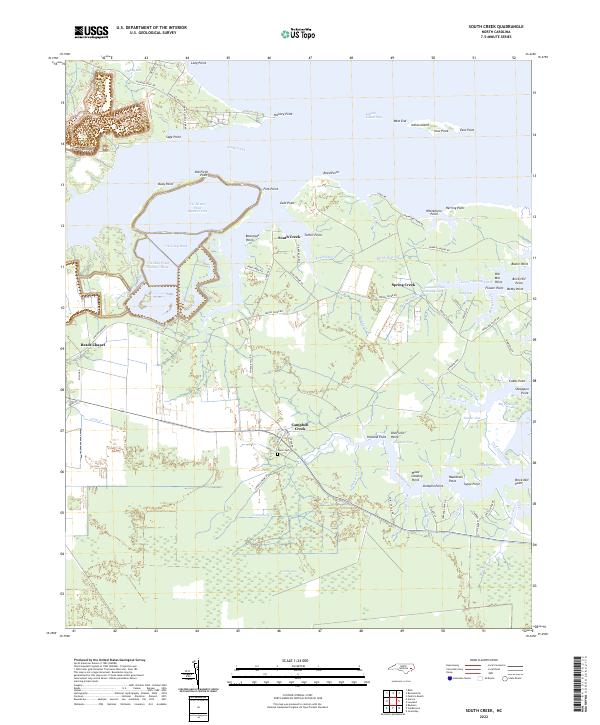 US Topo 7.5-minute map for South Creek NC