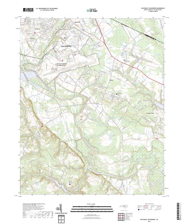 US Topo 7.5-minute map for Southeast Goldsboro NC