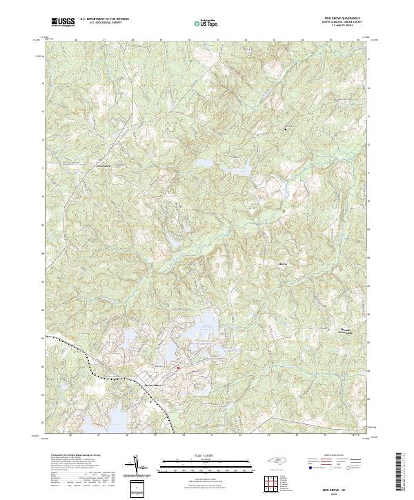 US Topo 7.5-minute map for Zion Grove NC