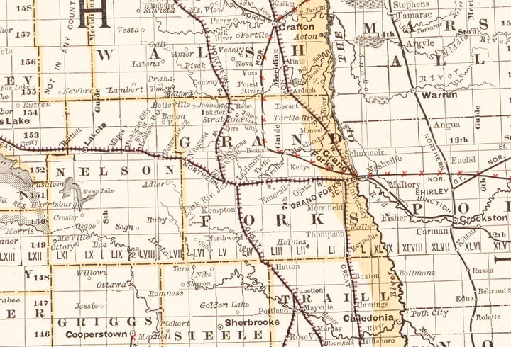 Map of North Dakota, 1891