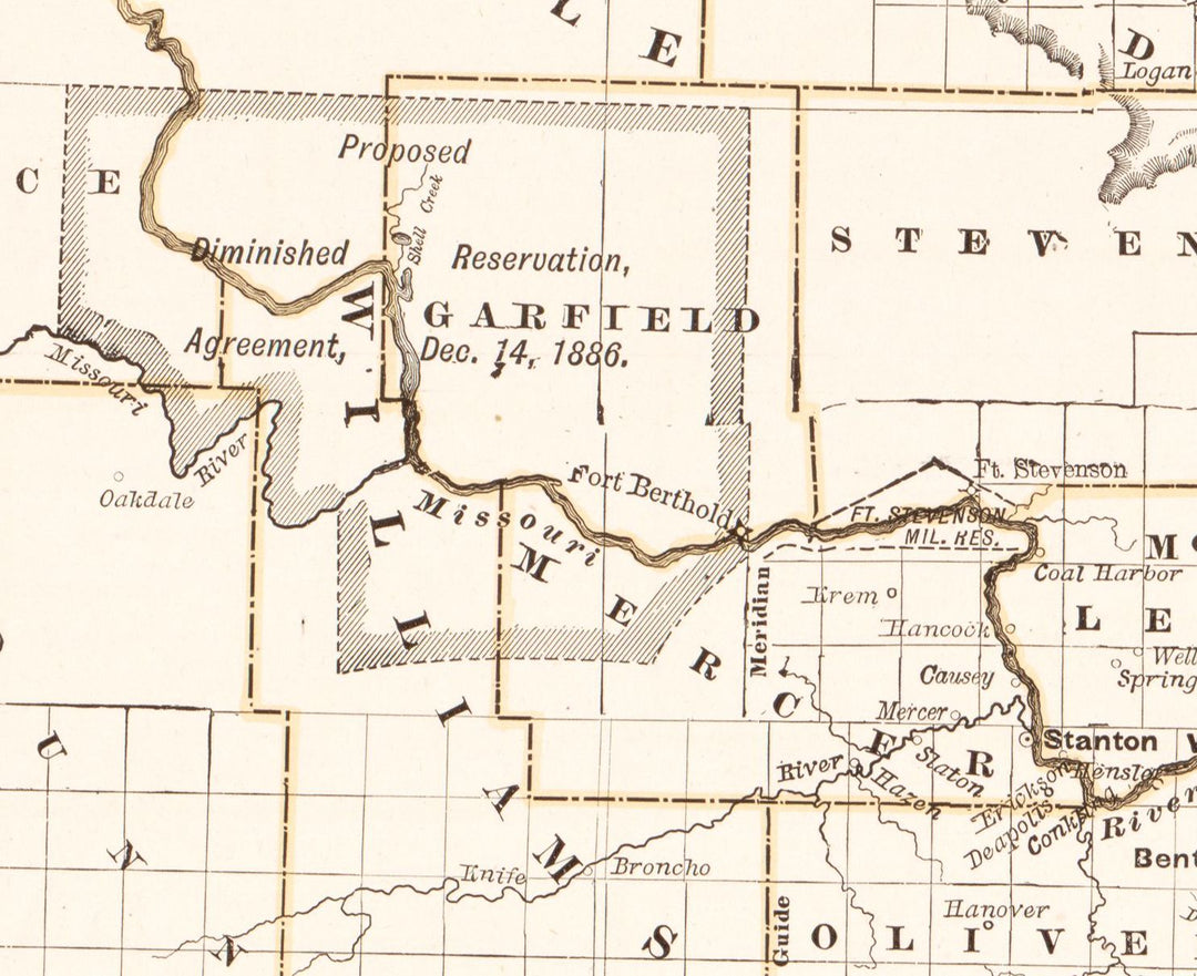 Map of North Dakota, 1891