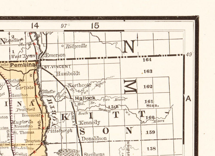 Map of North Dakota, 1891