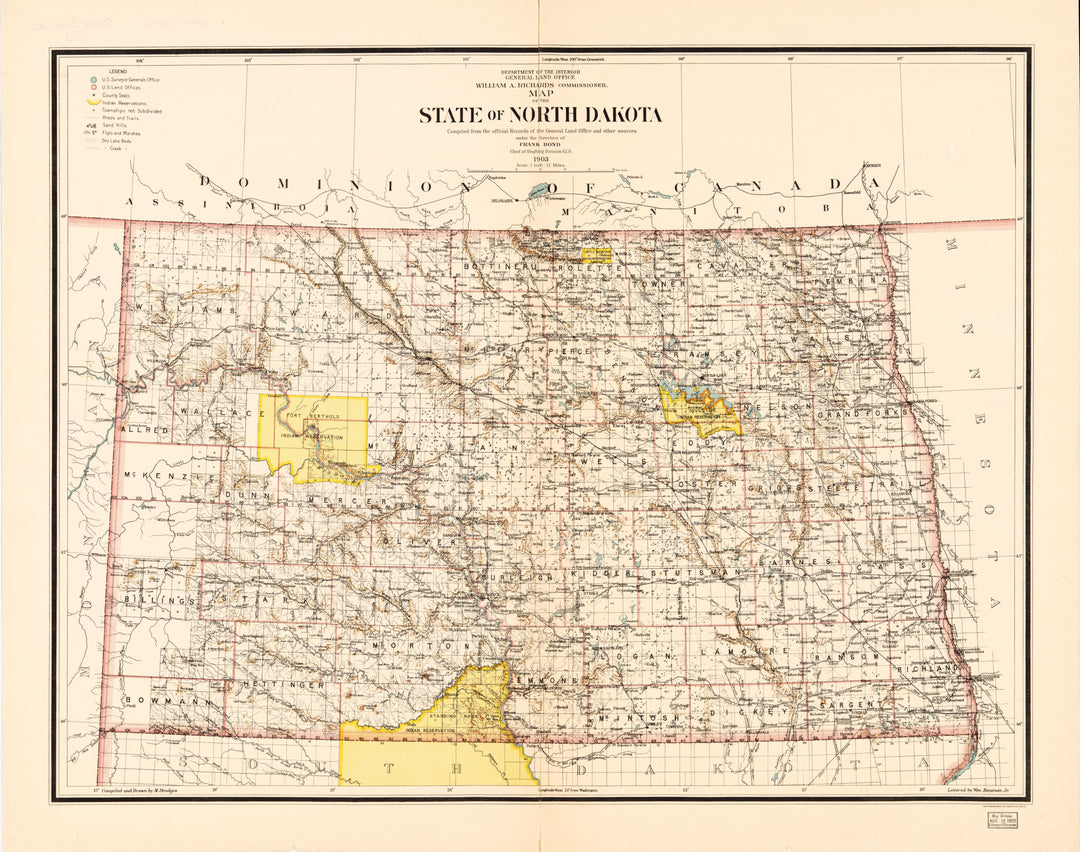 Map of North Dakota, 1903