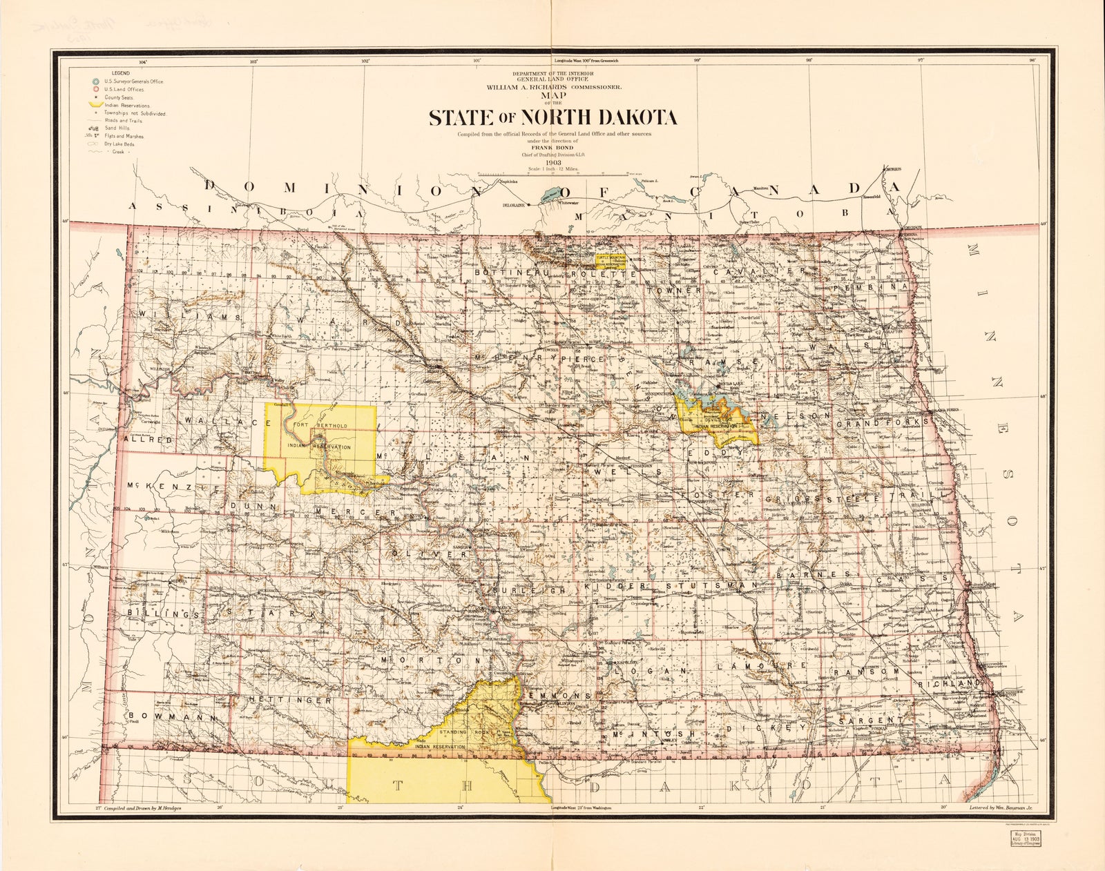 Map of North Dakota, 1903