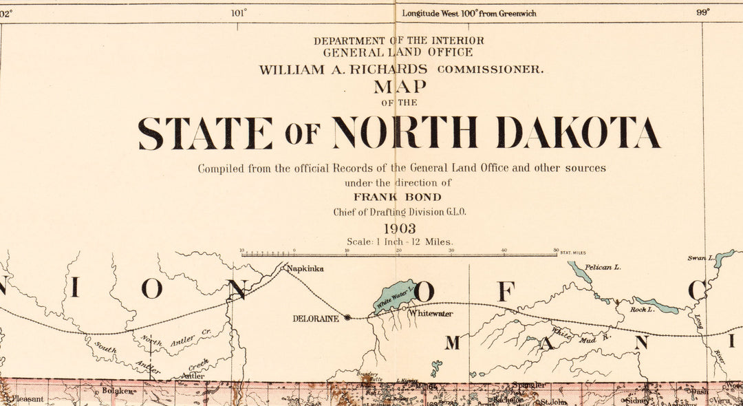 Map of North Dakota, 1903