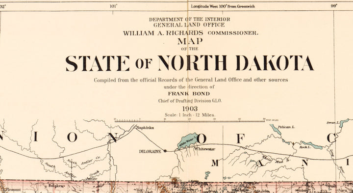 Map of North Dakota, 1903