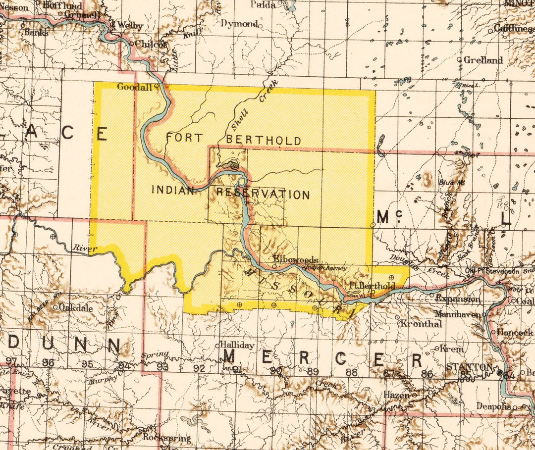 Map of North Dakota, 1903