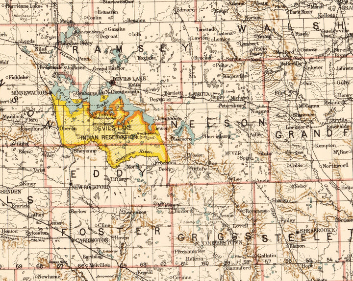 Map of North Dakota, 1903