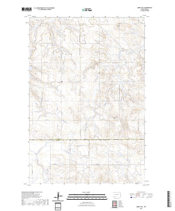 US Topo 7.5-minute map for Abbey Hill ND