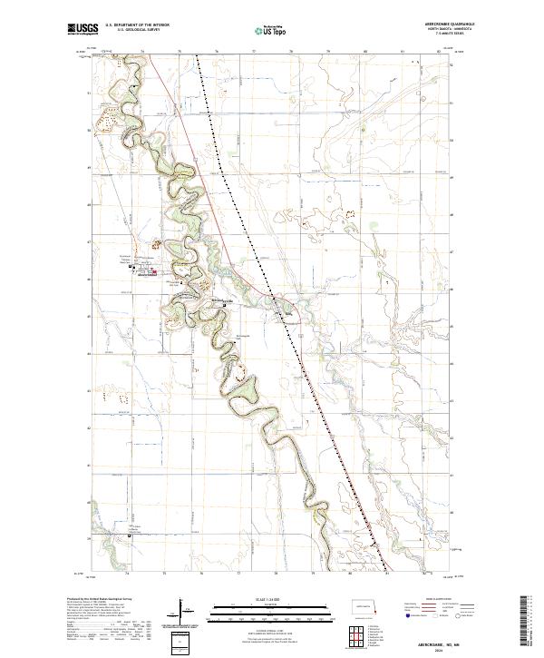 US Topo 7.5-minute map for Abercrombie NDMN – American Map Store