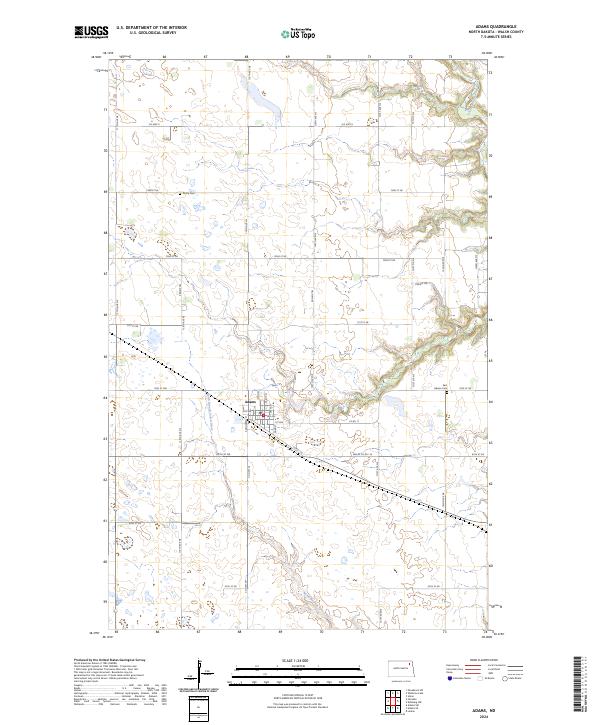 US Topo 7.5-minute map for Adams ND
