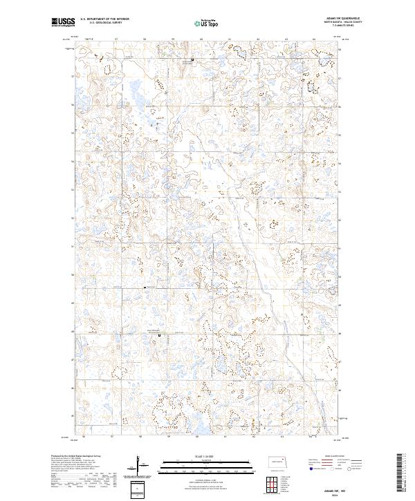 US Topo 7.5-minute map for Adams SW ND