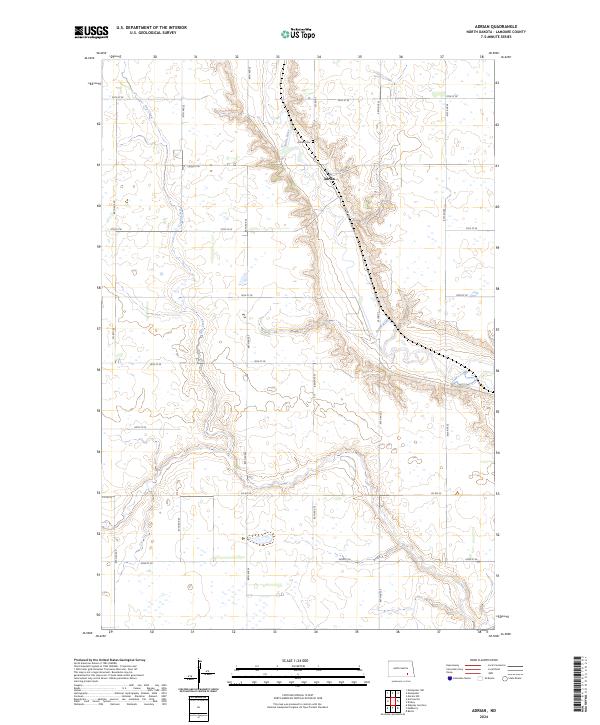 US Topo 7.5-minute map for Adrian ND