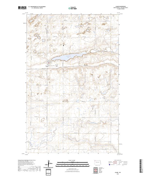 US Topo 7.5-minute map for Alamo ND