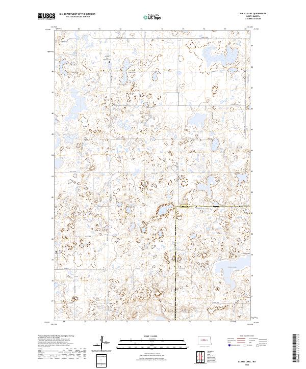 US Topo 7.5-minute map for Alkali Lake ND