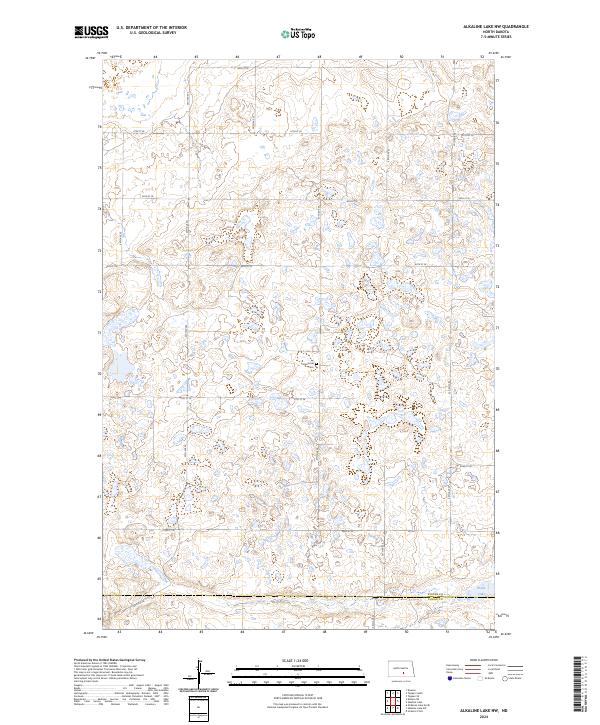 US Topo 7.5-minute map for Alkaline Lake NW ND