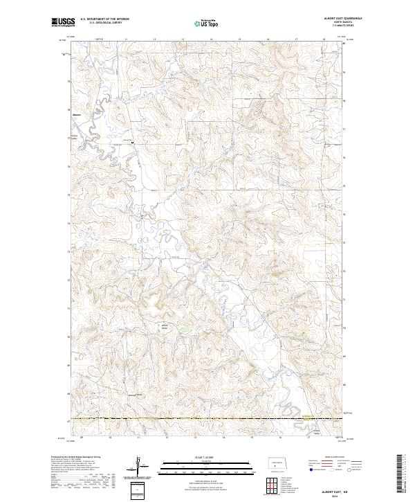 US Topo 7.5-minute map for Almont East ND