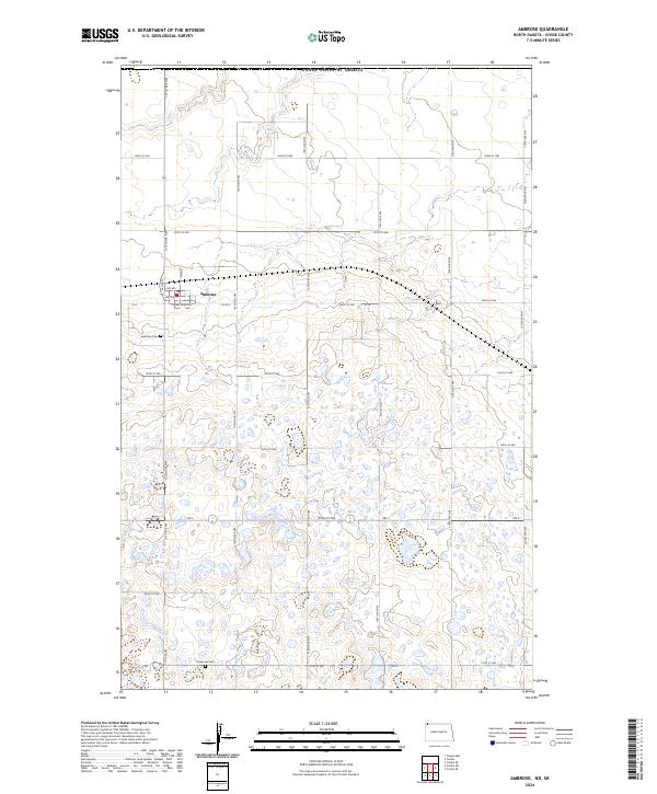 US Topo 7.5-minute map for Ambrose NDSK