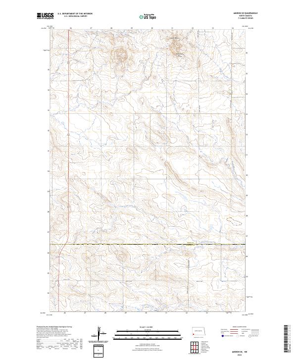 US Topo 7.5-minute map for Amidon SE ND