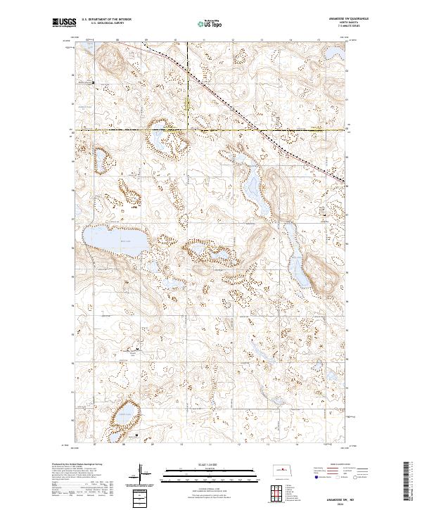 US Topo 7.5-minute map for Anamoose SW ND