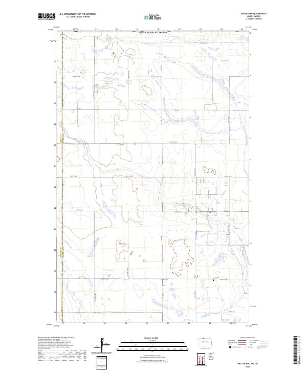 US Topo 7.5-minute map for Antler NW NDSK