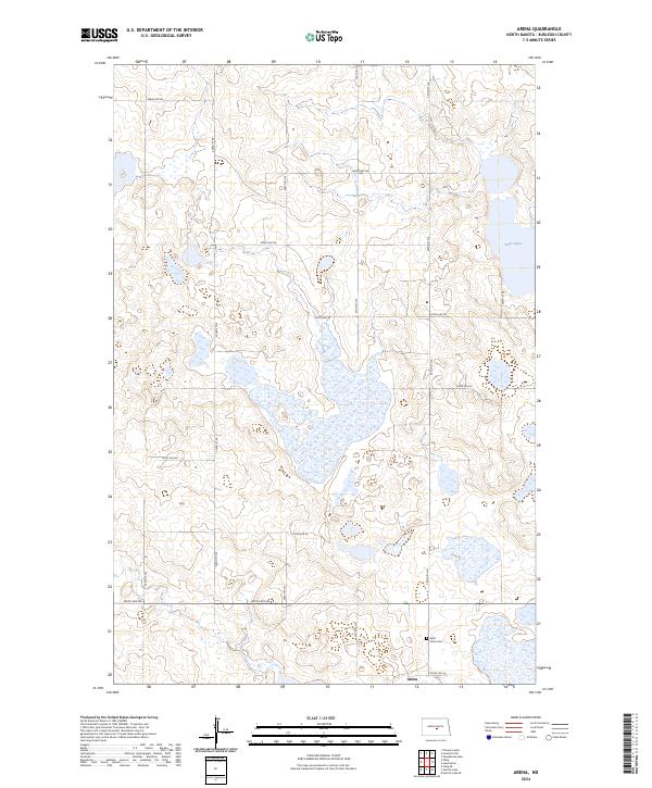 US Topo 7.5-minute map for Arena ND