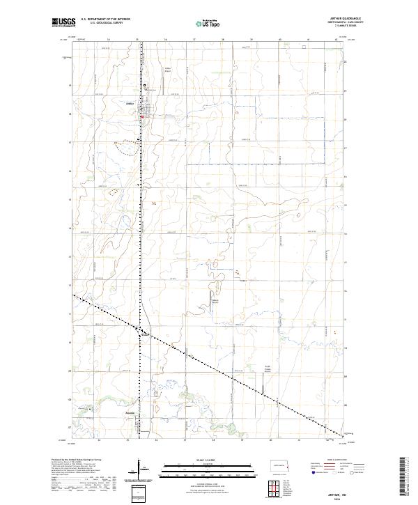 US Topo 7.5-minute map for Arthur ND