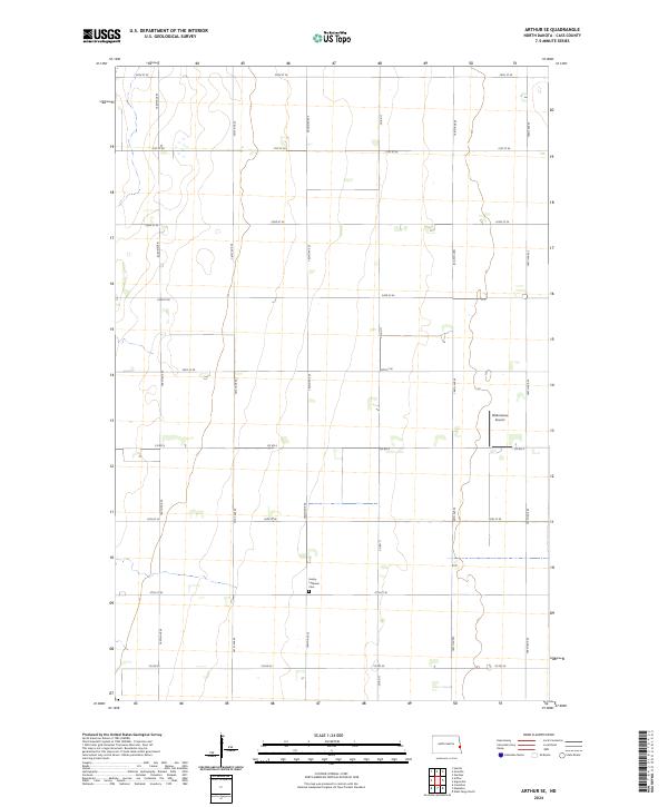 US Topo 7.5-minute map for Arthur SE ND