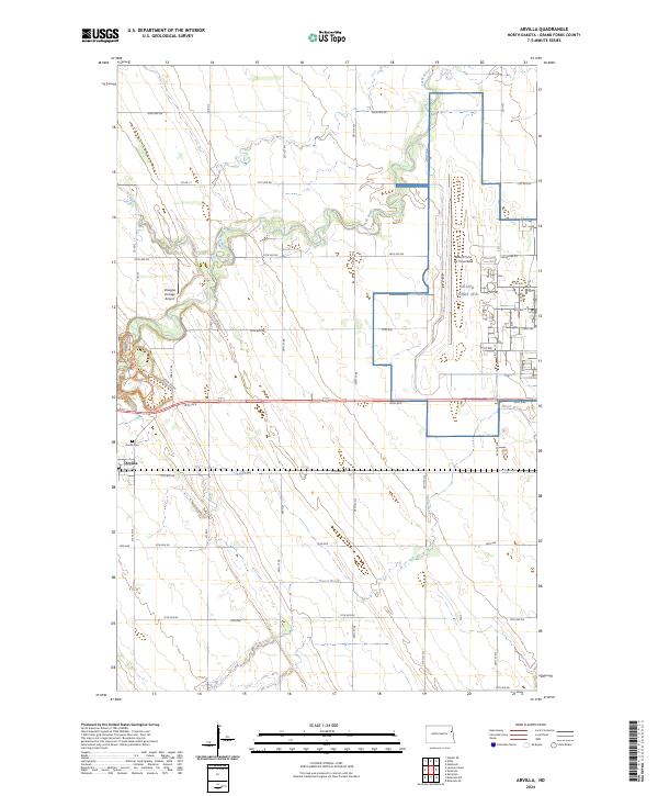 US Topo 7.5-minute map for Arvilla ND