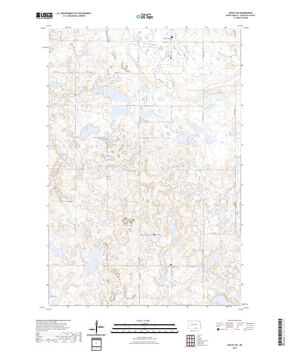 US Topo 7.5-minute map for Ashley NE ND