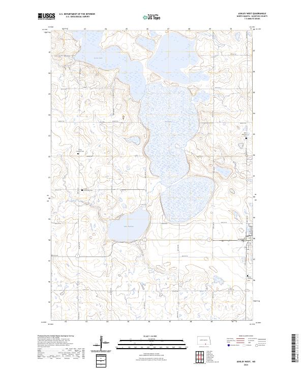 US Topo 7.5-minute map for Ashley West ND